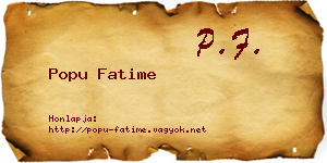 Popu Fatime névjegykártya